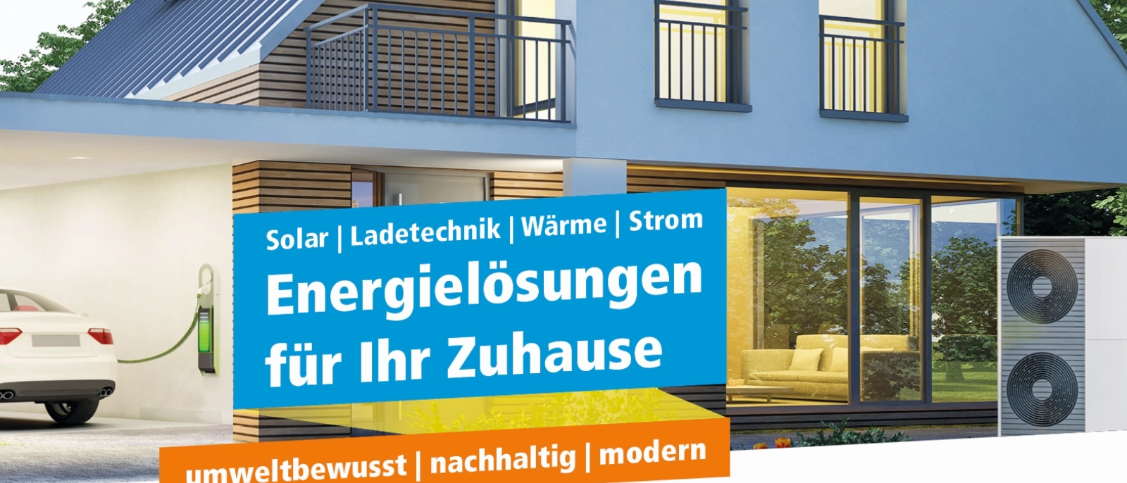 Energielösungen für zu Hause. Flyer. 