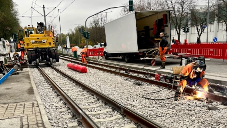 Baumaßnahme am Bahnübergang Stadion